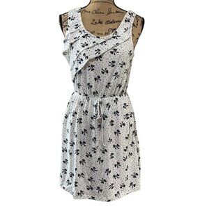 Self Esteem White Sleeveless Dress with Black Bows & Polka Dots Juniors Large